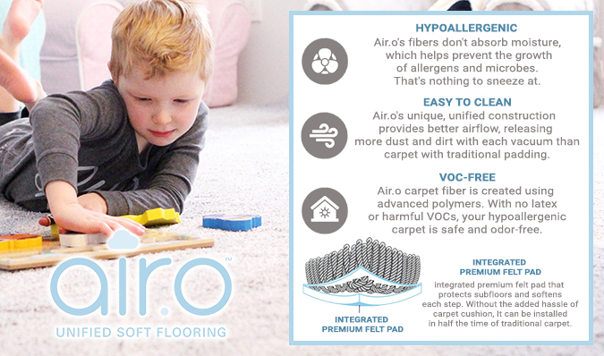 mohawk air.o unified soft flooring carpet features