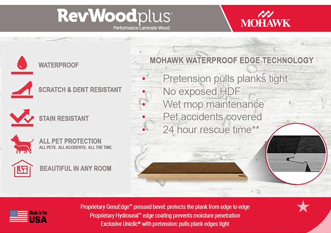  waterproof performance laminate wood flooring mohawk revwood plus collection on sale