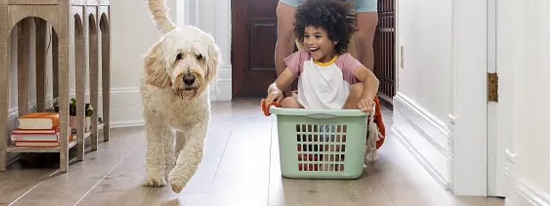 COREtec luxury Vinyl is perfect for kids and pets.