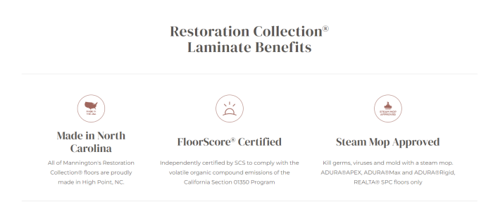 Mannington Restoration Collection Key Benefits and Features